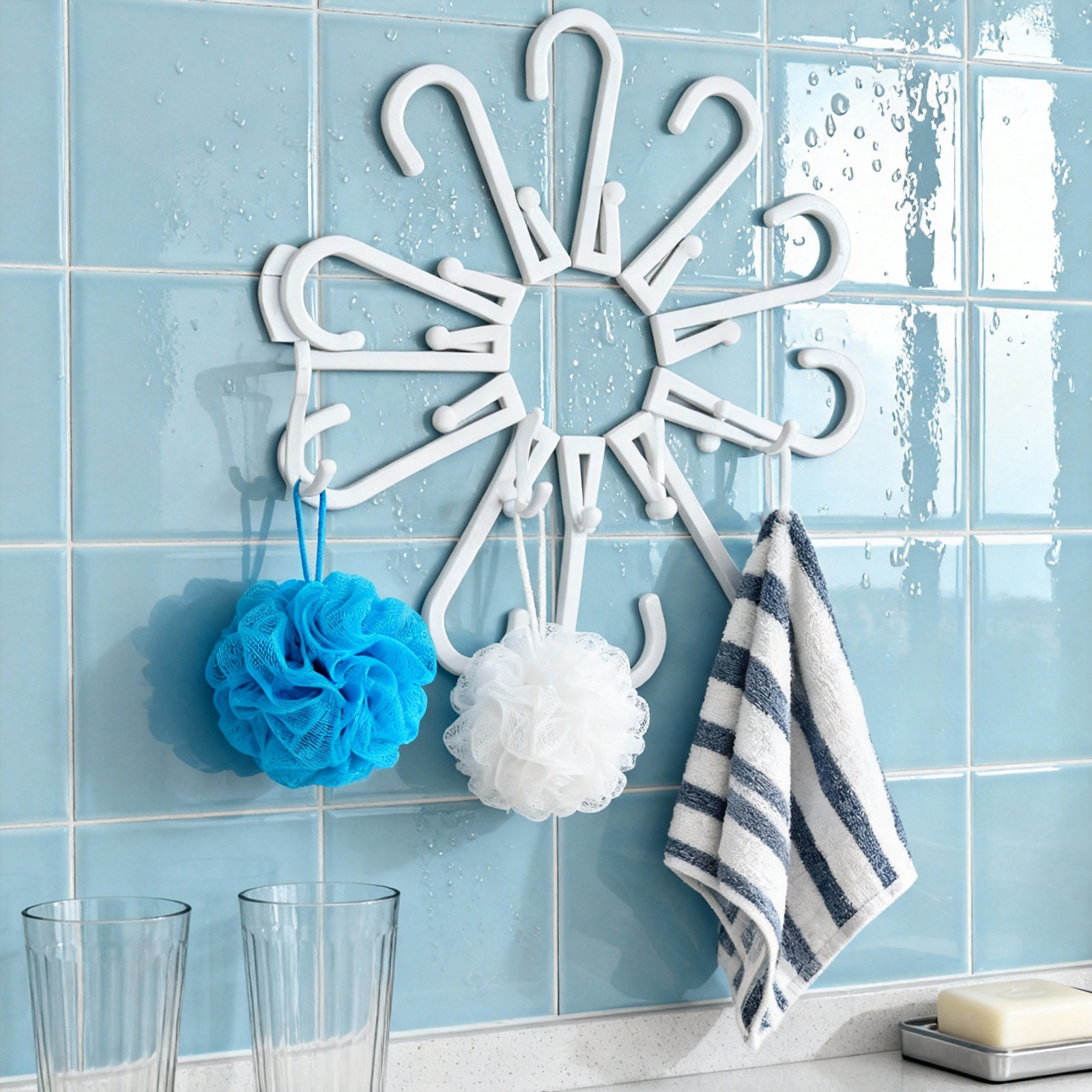Kitchen Appliances Rack - 10Pcs Pegboard Hanging Hooks Plastic Clip-on