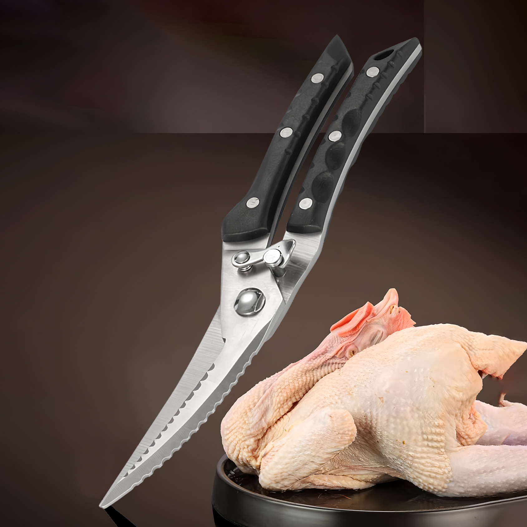 Kitchen Appliances Cooking - 1PC，Stainless steel kitchen Scissors Barbecue Scissors
