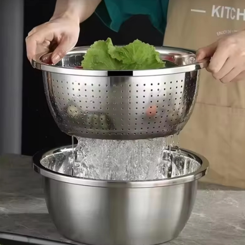 Kitchen Appliances Cooking - Multi Functional Stainless Steel Vegetable Bowl,