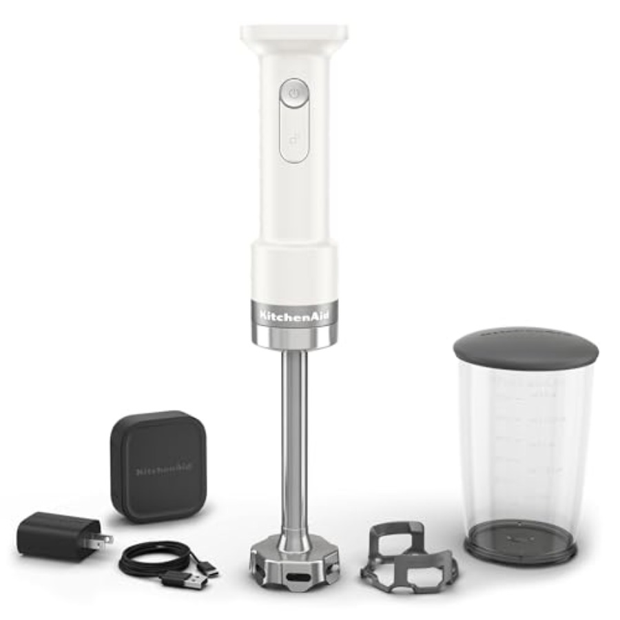 Kitchen Appliances White - Cordless Hand Blender with Battery Included