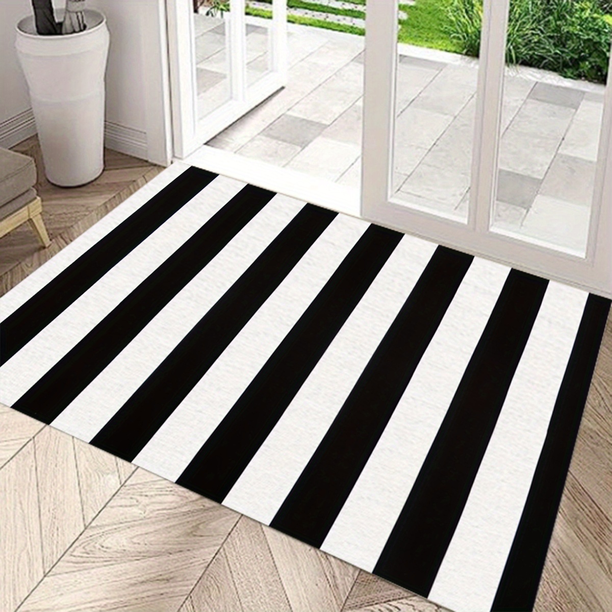 Kitchen Appliances White - Black White Stripes Entrance Doormat Home