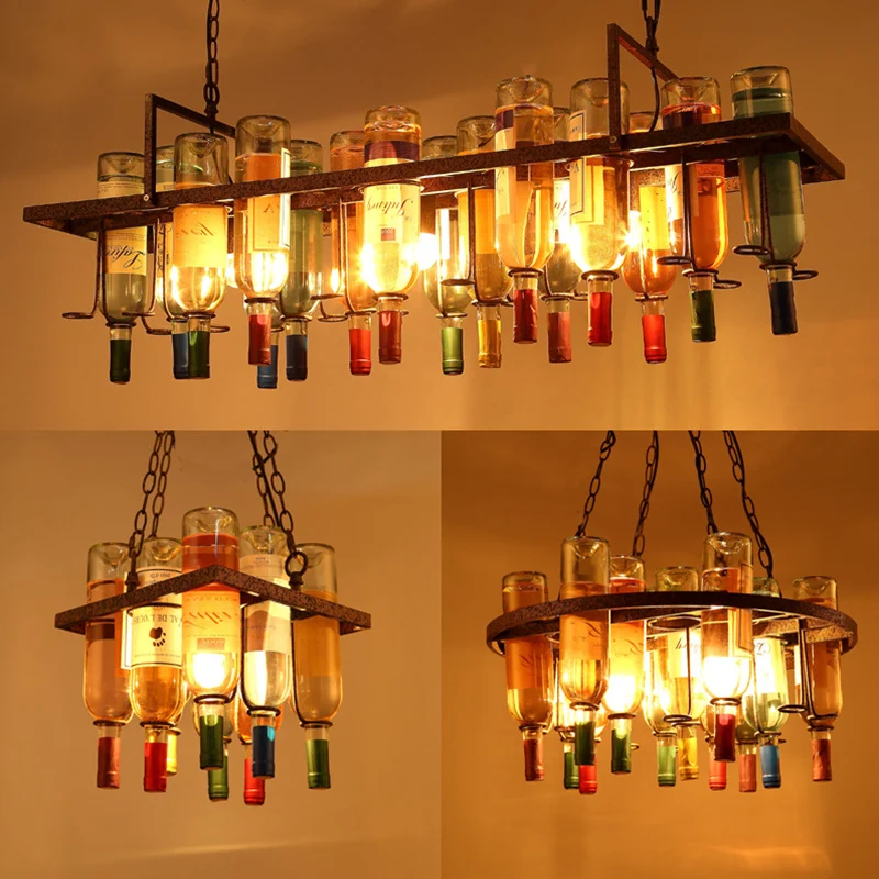 Kitchen Appliances White - Vintage Wine Bottle Iron Led Lights