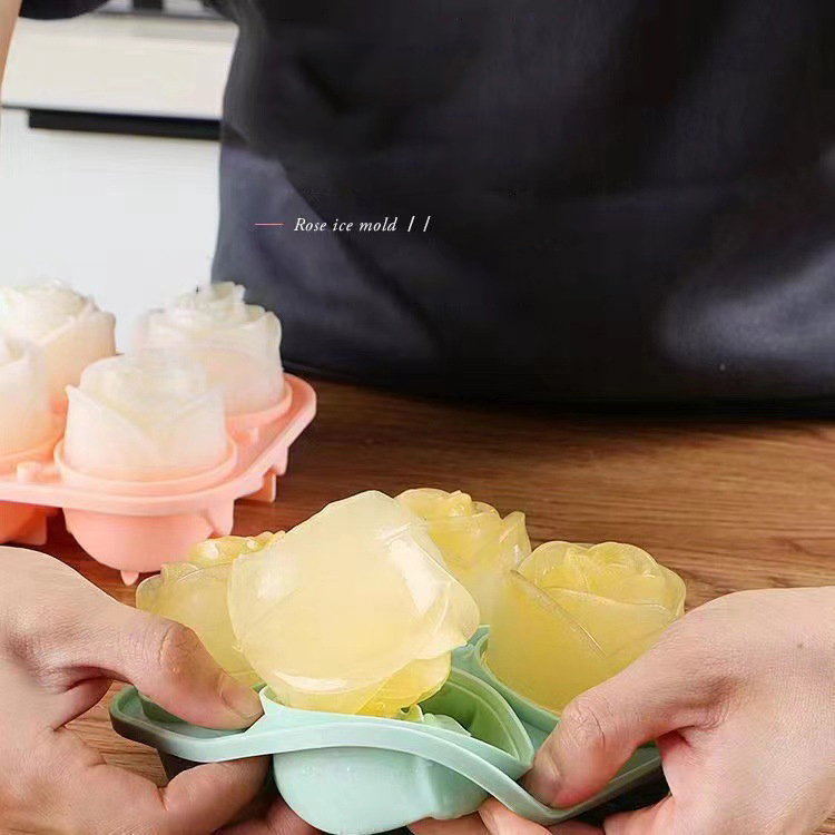 3D Rose Ice Molds 4 Holes Ice  – Kitchen Appliances Rack Bewertung und Preis