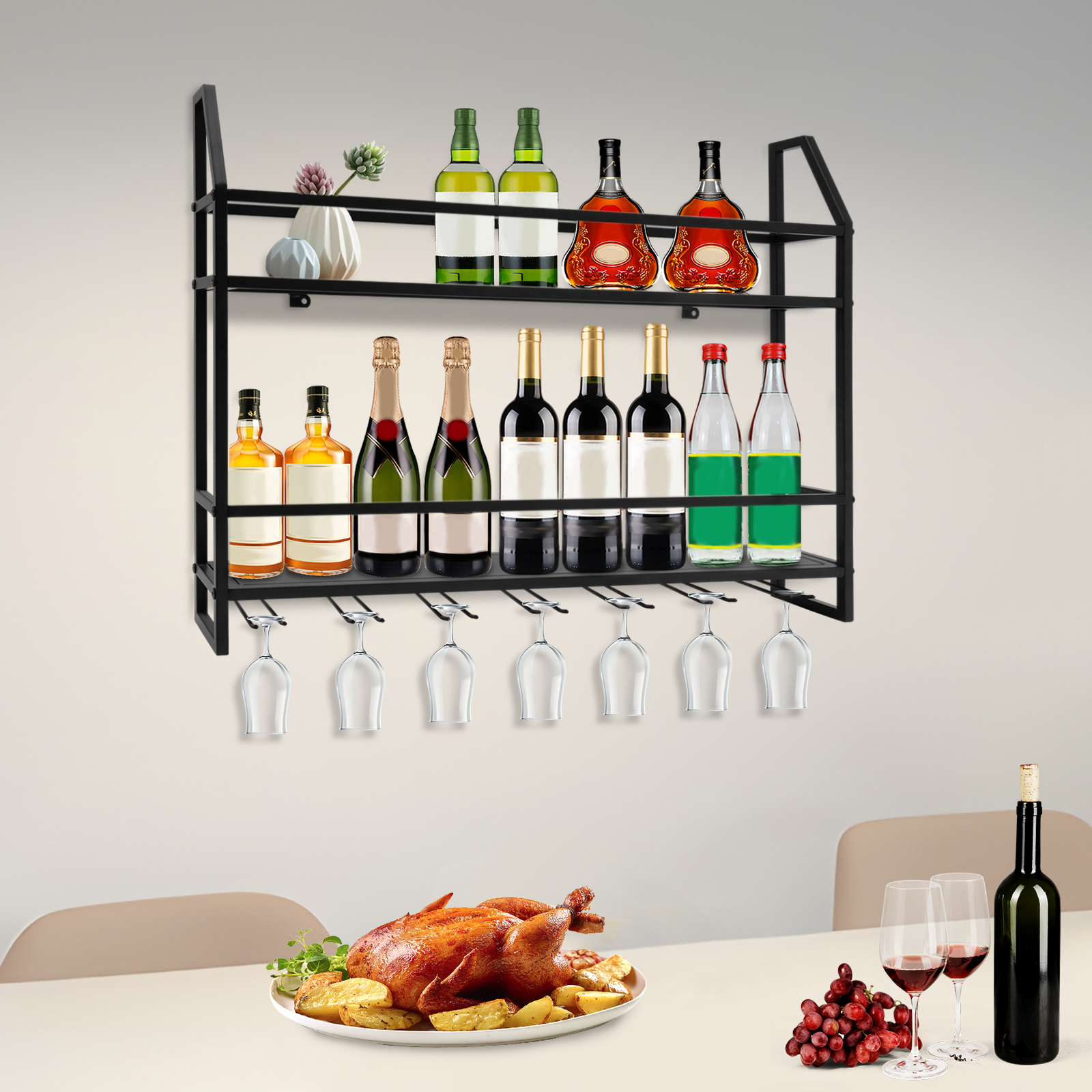 Double-layer Wine Rack Wall-Mo – Kitchen Appliances Rack Bewertung und Preis