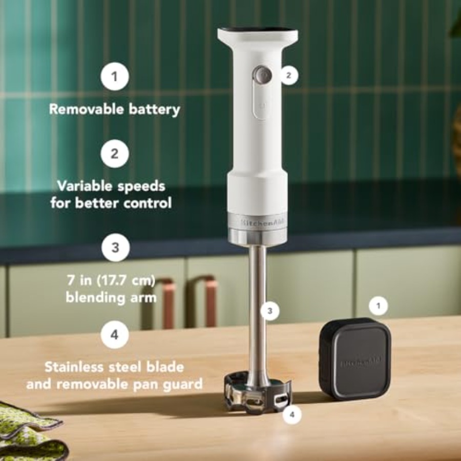 Cordless Hand Blender with Bat – Kitchen Appliances White Bewertung und Preis